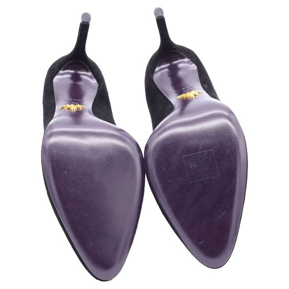 Prada High-Heel Pumps in Black Suede - Picture 6 of 12